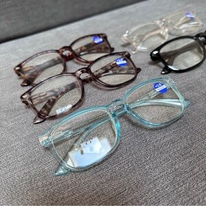 Reading glasses set of 5 pair +2 blue light filter